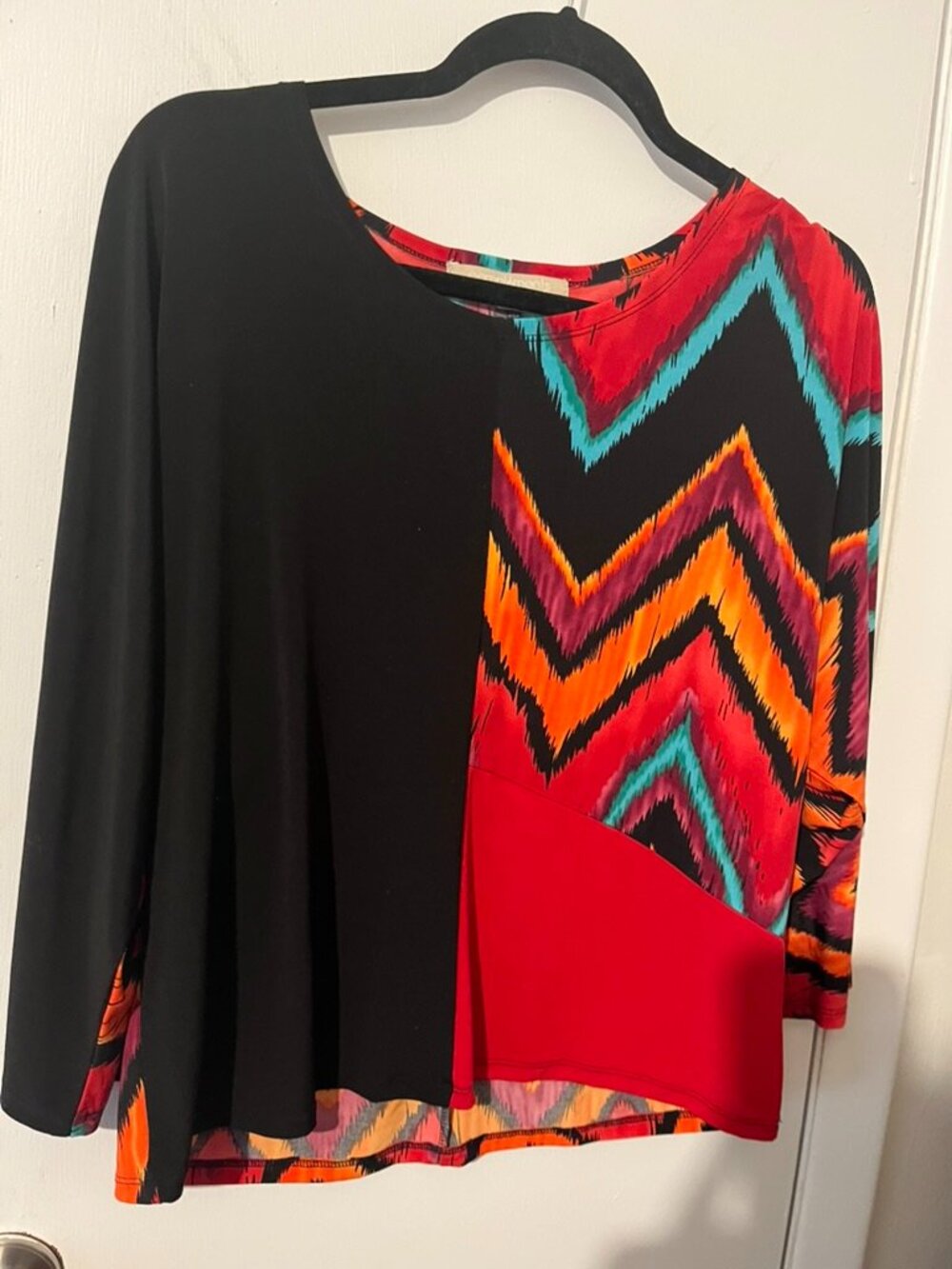 COMPLEMENTS 3/4 SLEEVE CREWNECK BLOUSE SZ M